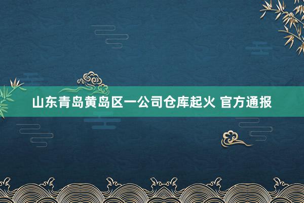 山东青岛黄岛区一公司仓库起火 官方通报